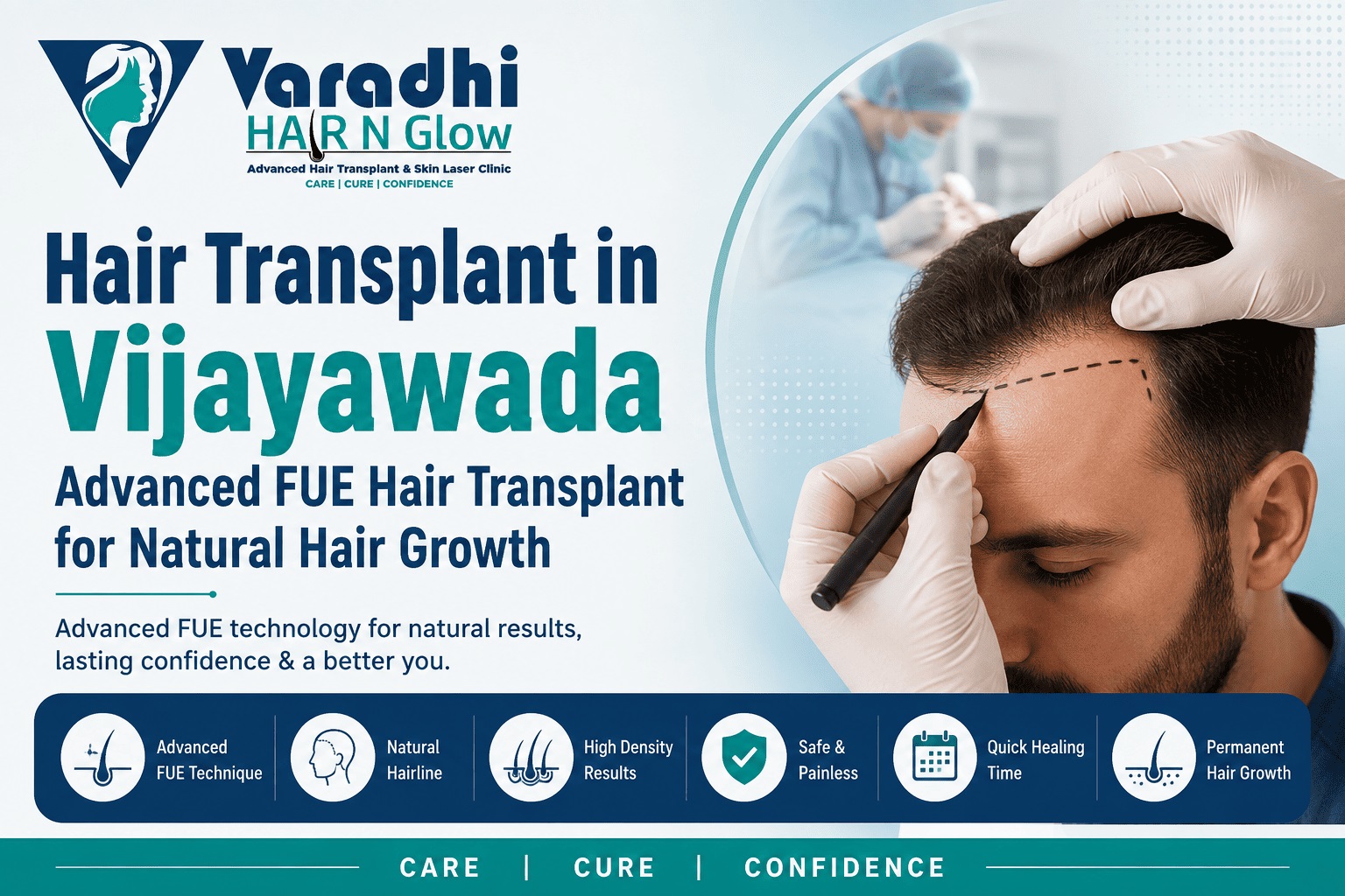 Hair Transplant in Vijayawada Advanced FUE Hair Transplant for Natural Hair Growth | Varadhi Hair N Glow