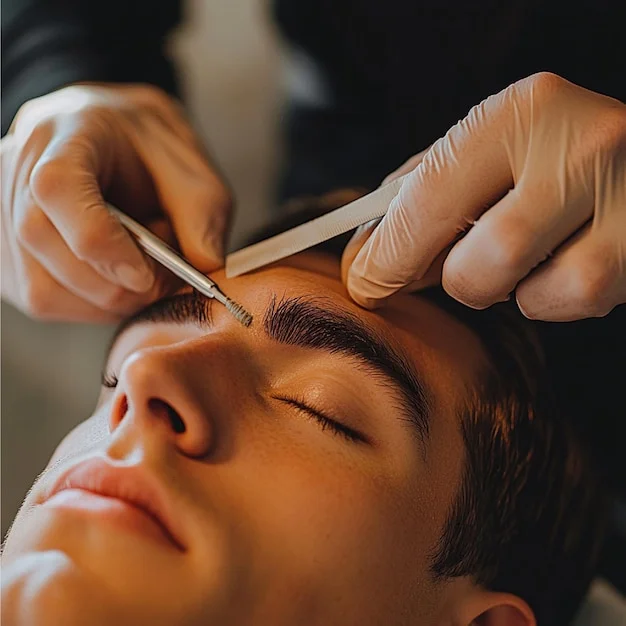 Eyebrow transplant procedure explanation at Varadhi Hair N Glow Hair Transplant & Skin Laser Clinic, Vijayawada, Andhra Pradesh